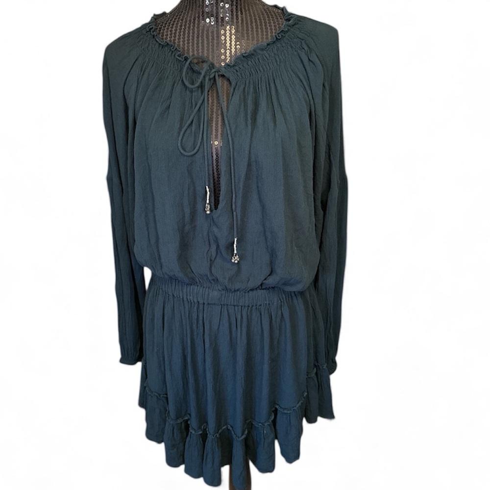 Free People dark green boho dress